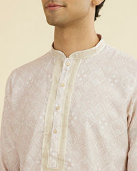 Manyavar Men Beige Grandeur Kurta Churidar