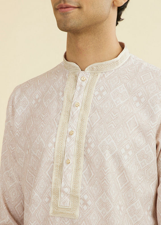 Manyavar Men Beige Grandeur Kurta Churidar