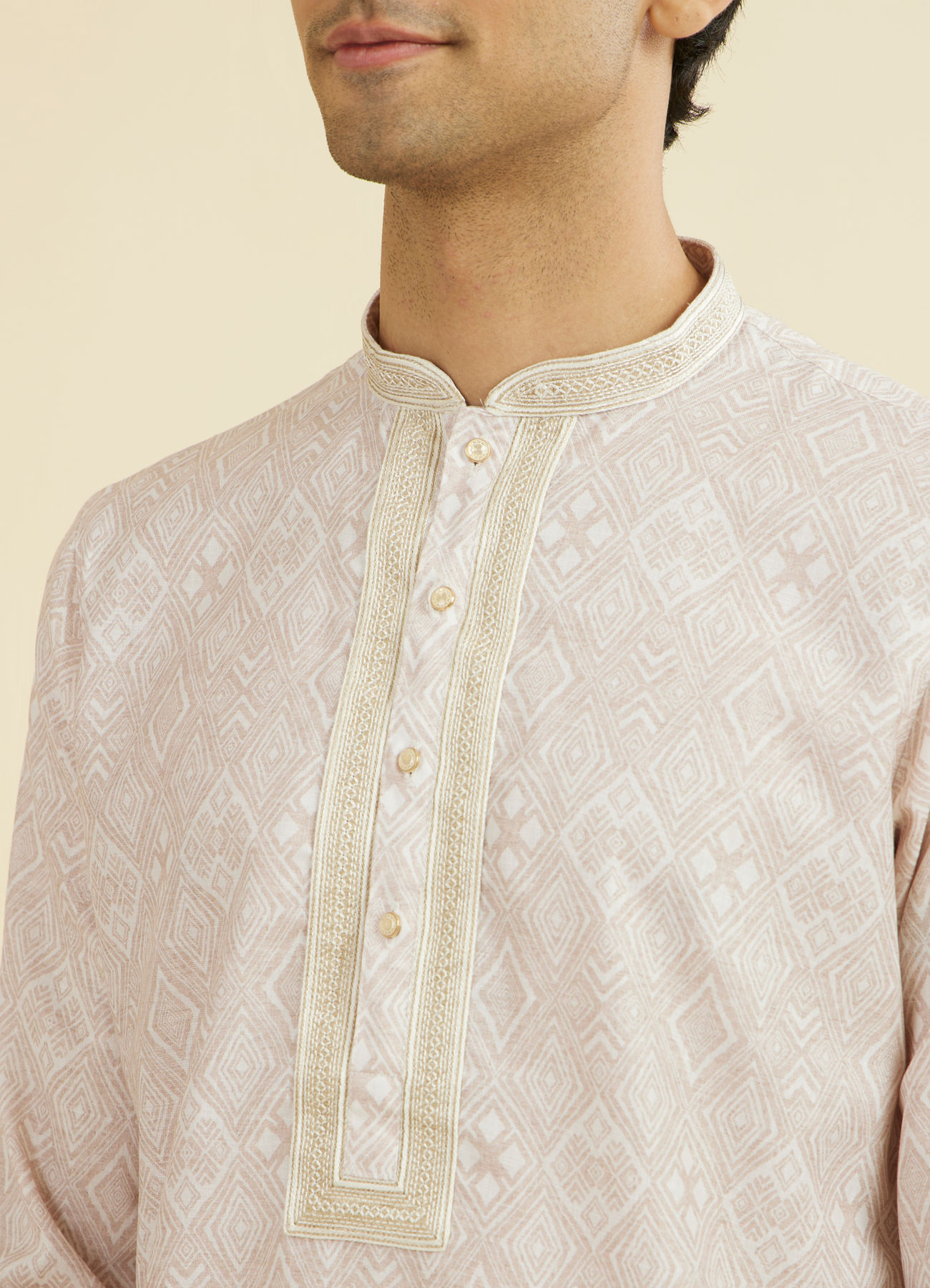 Manyavar Men Beige Grandeur Kurta Churidar