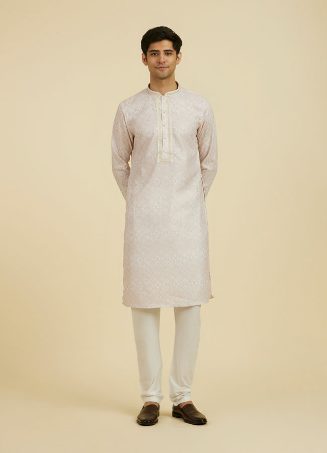 Manyavar Men Beige Grandeur Kurta Churidar