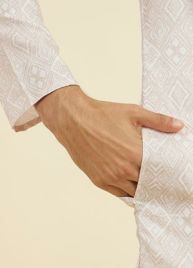 Manyavar Men Beige Grandeur Kurta Churidar