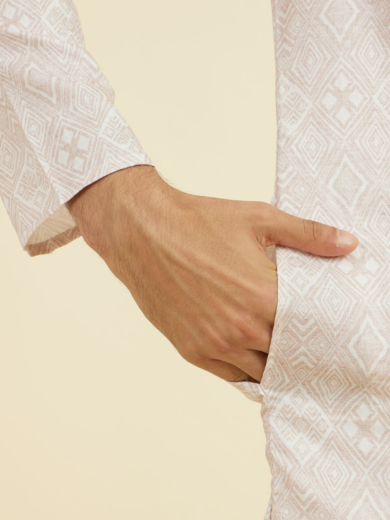 Manyavar Men Beige Grandeur Kurta Churidar