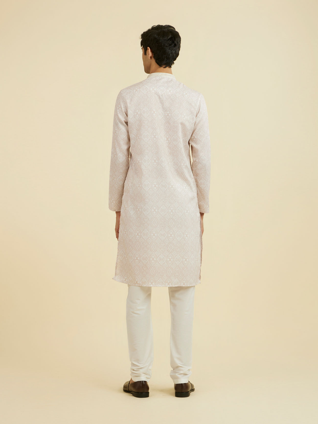 Manyavar Men Beige Grandeur Kurta Churidar