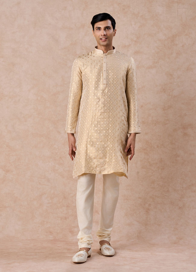 Manyavar Men Golden Glow Kurta Churidar