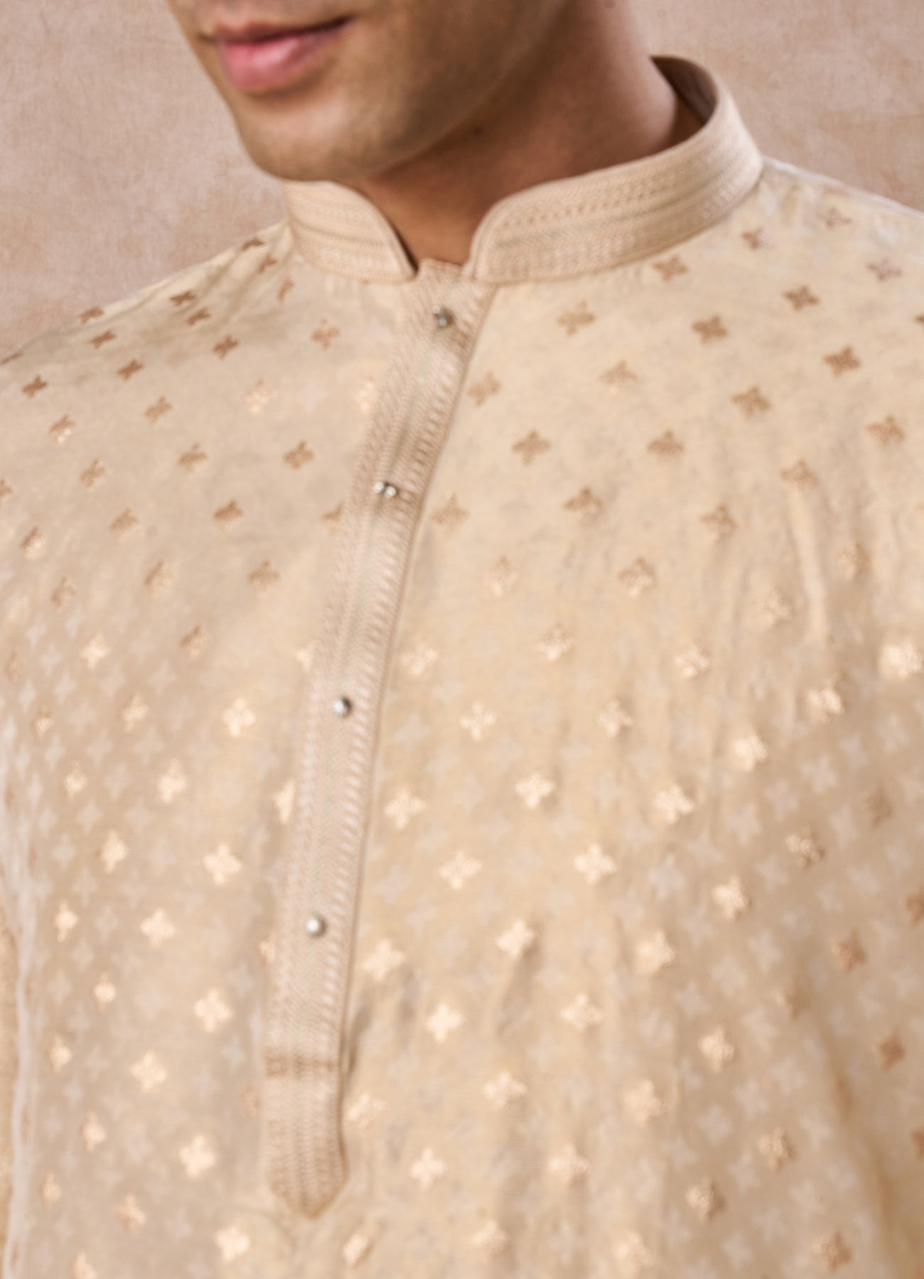 Manyavar Men Golden Glow Kurta Churidar