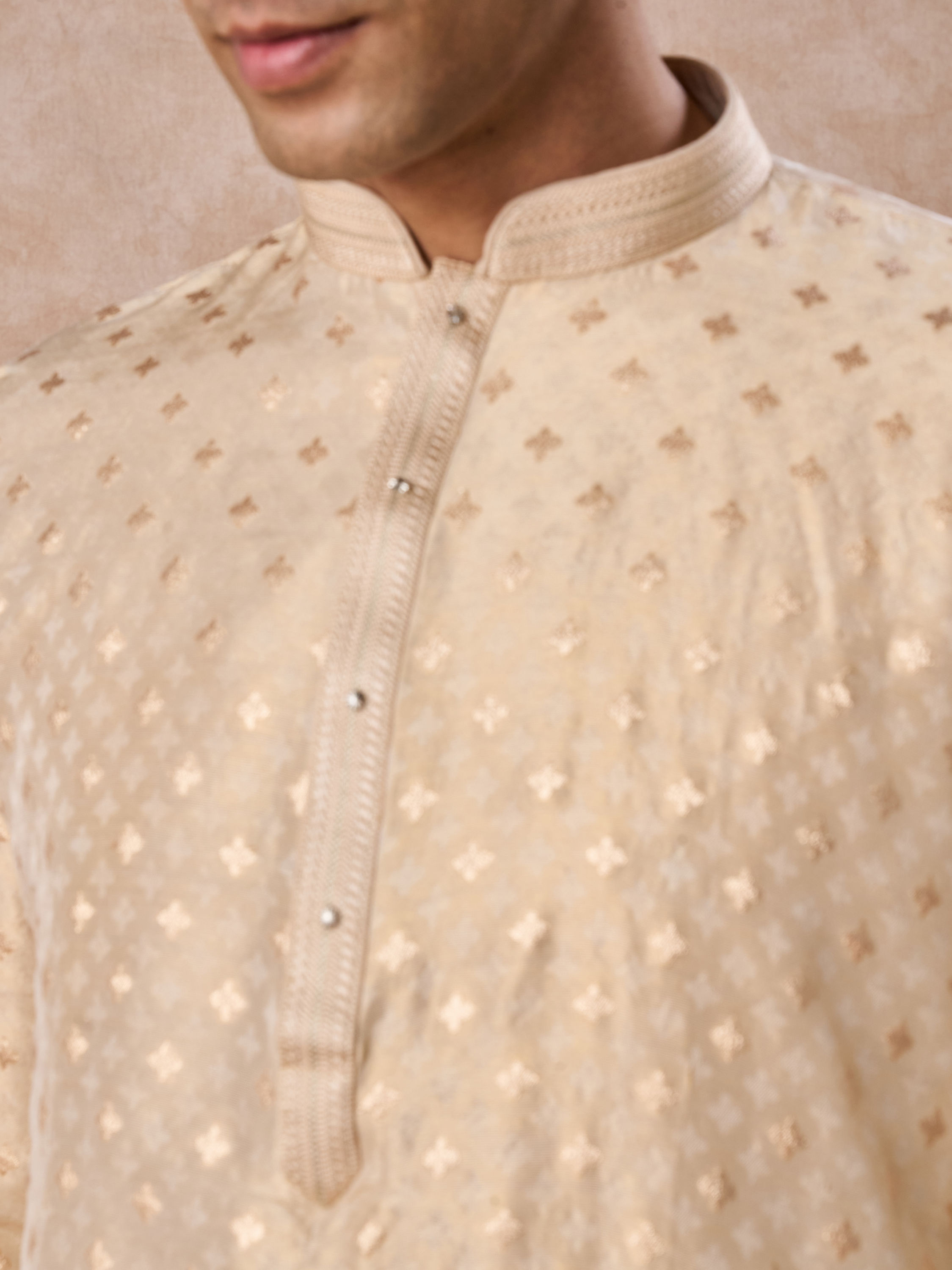 Manyavar Men Golden Glow Kurta Churidar