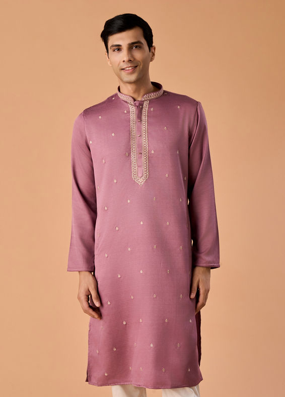 Manyavar Men Dusty Pink Charm Kurta Pajama