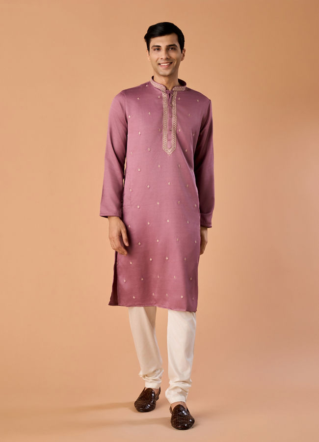 Manyavar Men Dusty Pink Charm Kurta Pajama