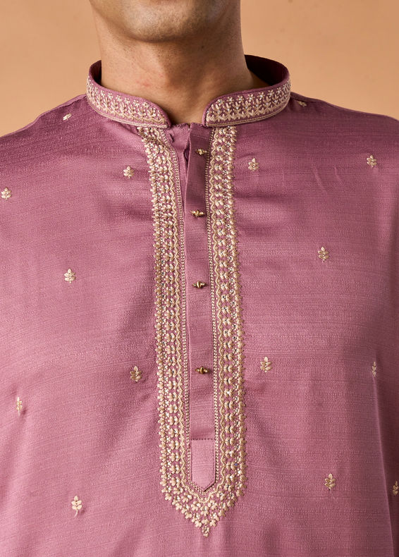 Manyavar Men Dusty Pink Charm Kurta Pajama