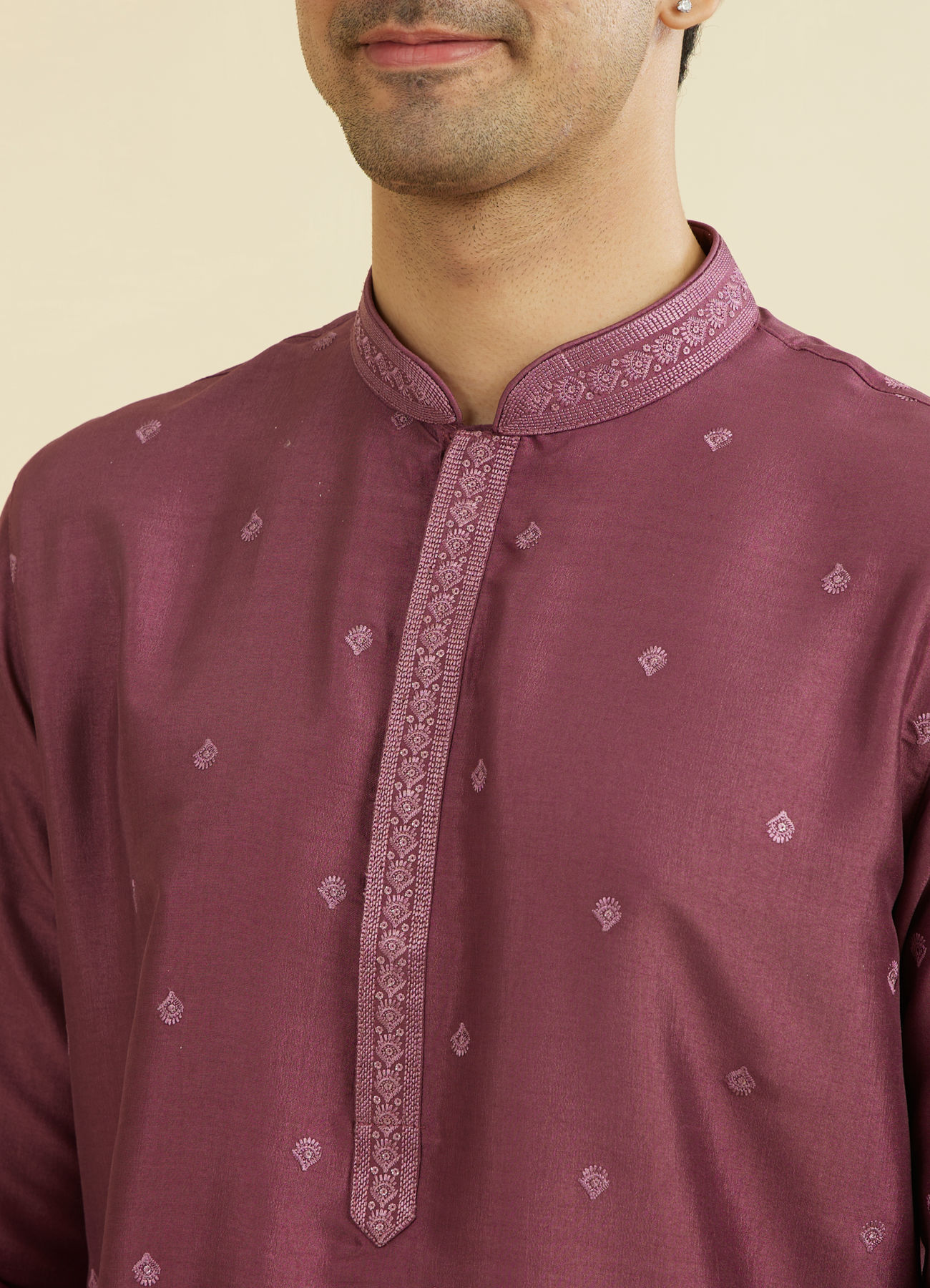 Manyavar Men Dusty Pink Kurta Churidar