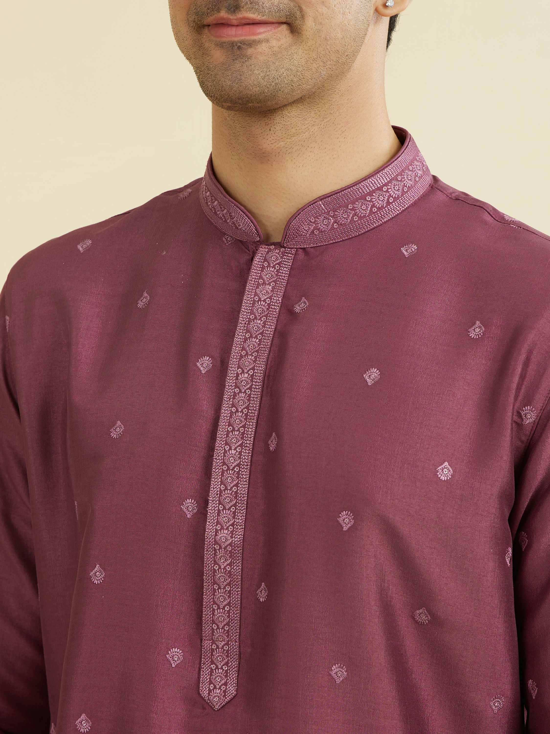Manyavar Men Dusty Pink Kurta Churidar