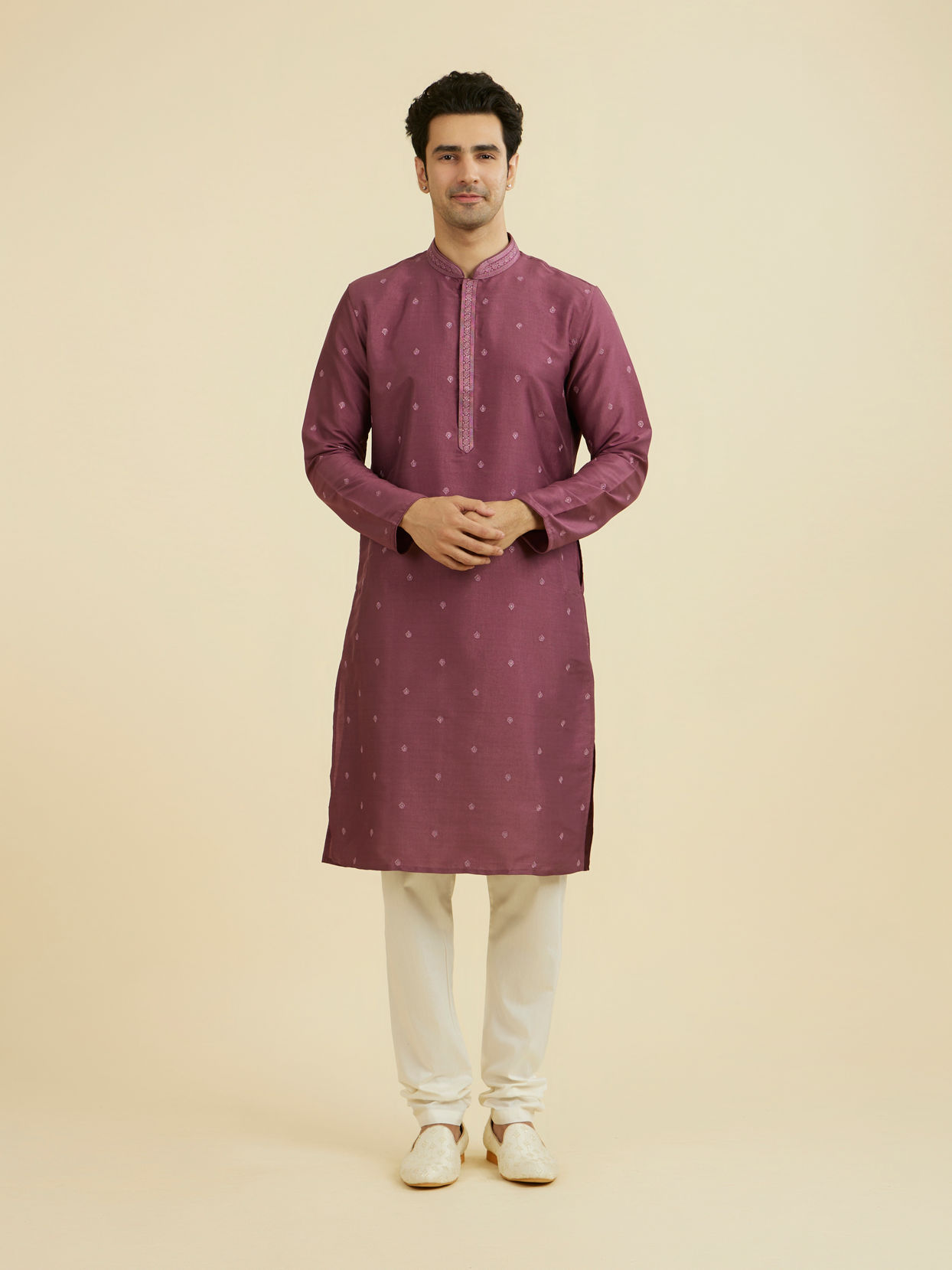 Manyavar Men Dusty Pink Kurta Churidar