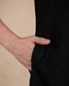 Manyavar Men Black Art Silk Kurta Pant with Beads Work
