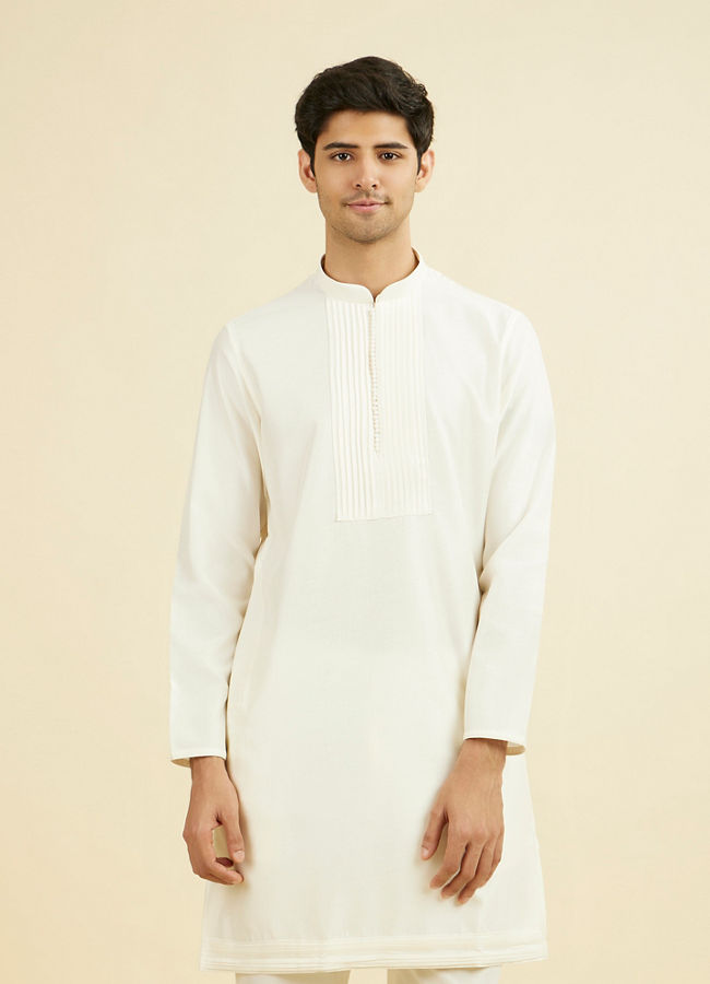 Manyavar Men Cream Elegance Kurta Pant