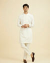 Manyavar Men Cream Elegance Kurta Pant