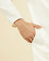 Manyavar Men Cream Elegance Kurta Pant