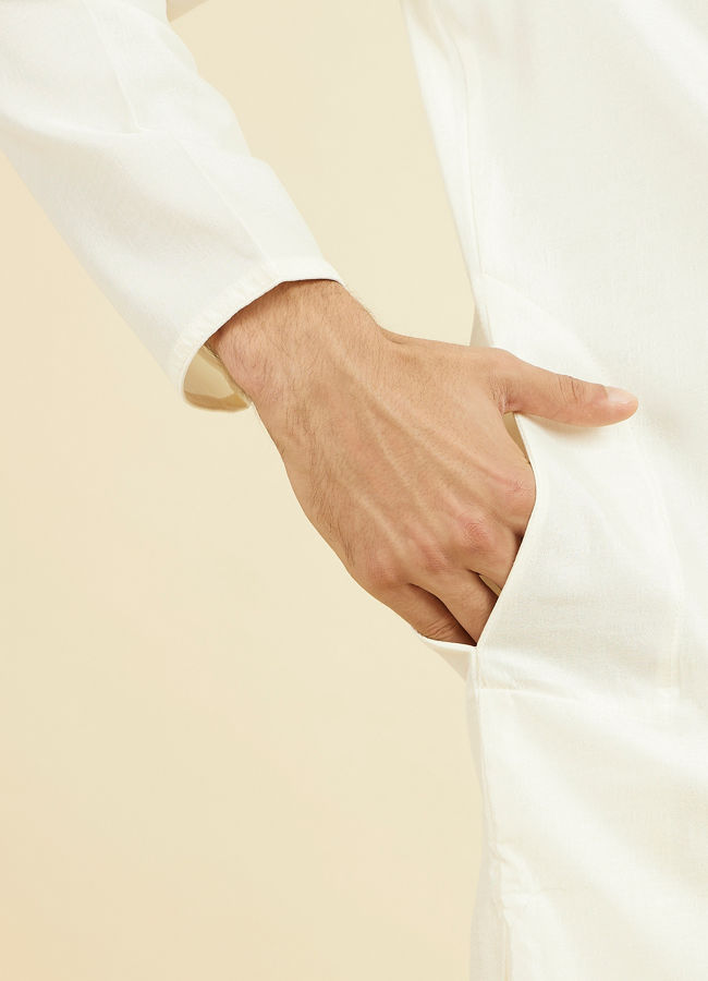 Manyavar Men Cream Elegance Kurta Pant