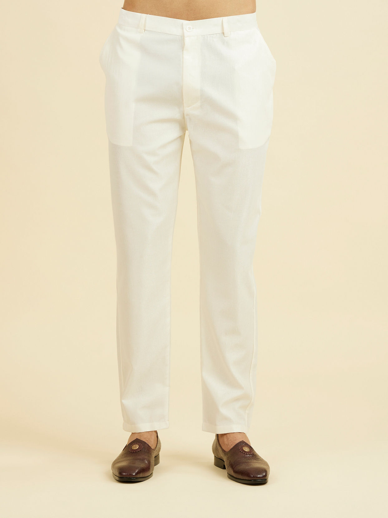 Manyavar Men Cream Elegance Kurta Pant