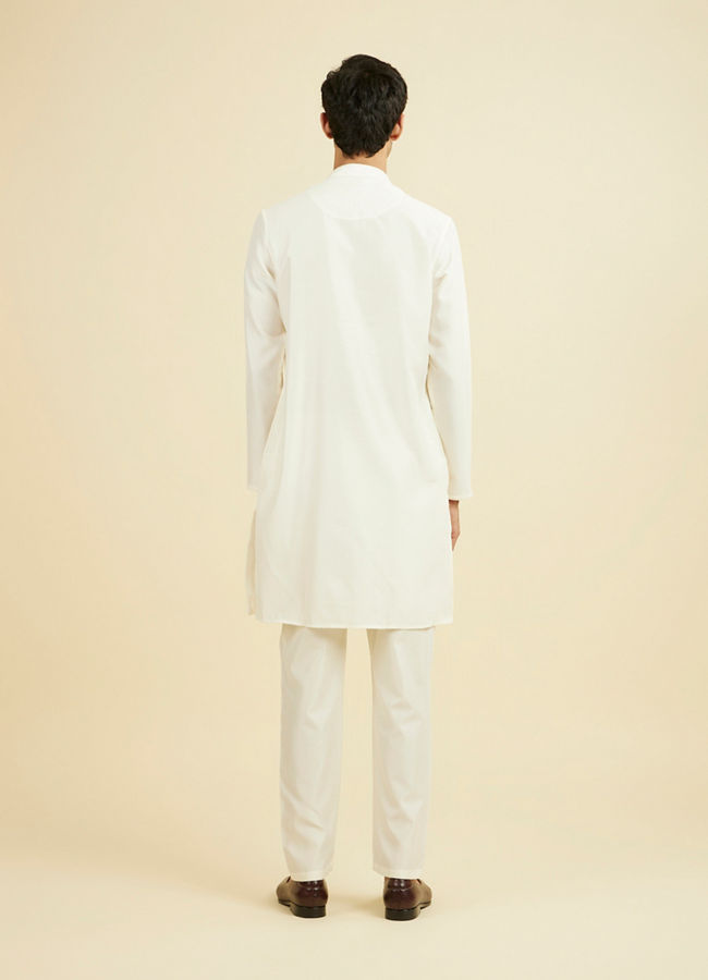 Manyavar Men Cream Elegance Kurta Pant