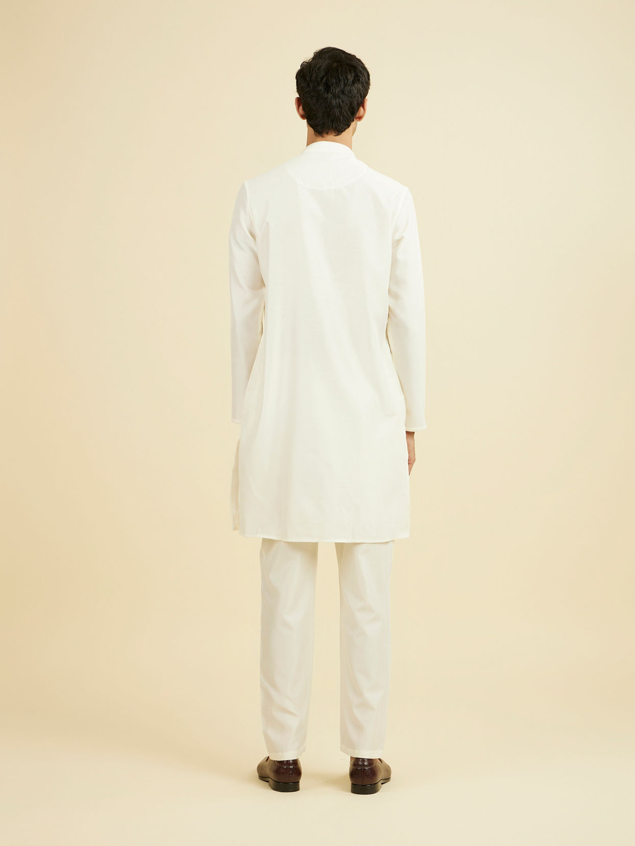 Manyavar Men Cream Elegance Kurta Pant