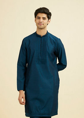 Manyavar Men Teal Blue Festive Kurta Pant