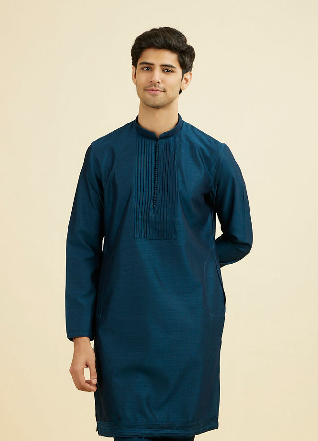 Manyavar Men Teal Blue Festive Kurta Pant