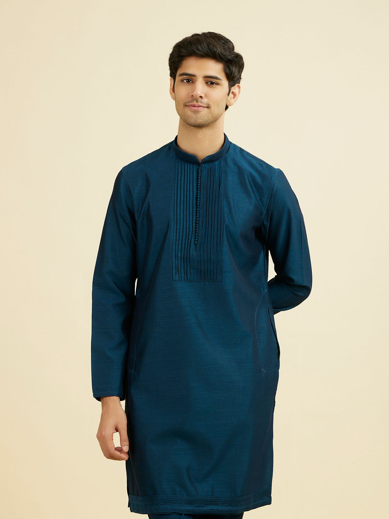Manyavar Men Teal Blue Festive Kurta Pant