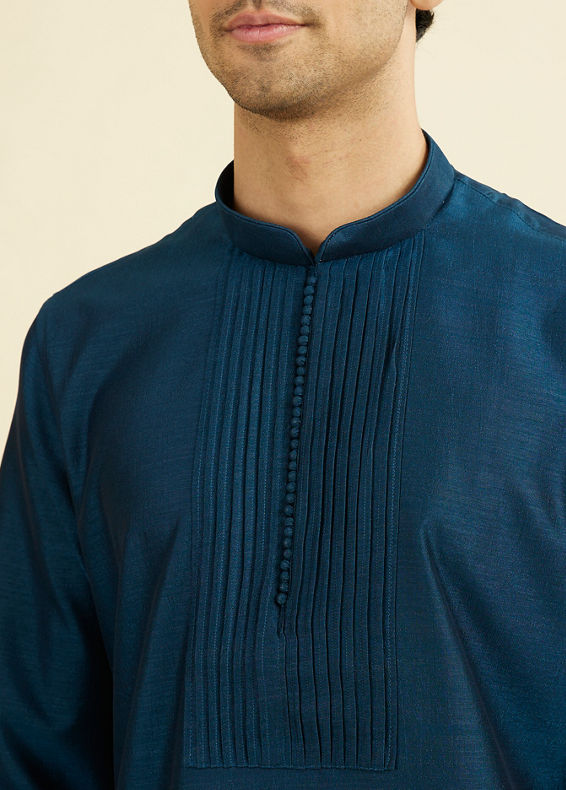 Manyavar Men Teal Blue Festive Kurta Pant