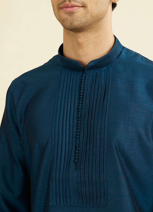 Manyavar Men Teal Blue Festive Kurta Pant
