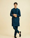 Manyavar Men Teal Blue Festive Kurta Pant