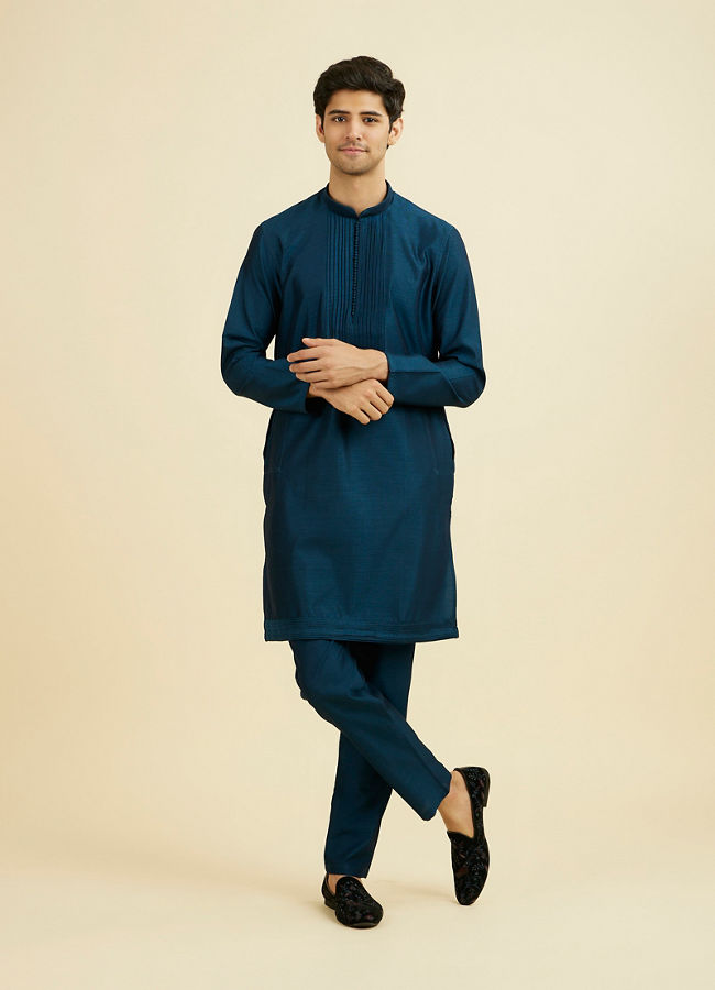 Manyavar Men Teal Blue Festive Kurta Pant
