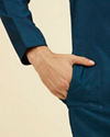 Manyavar Men Teal Blue Festive Kurta Pant