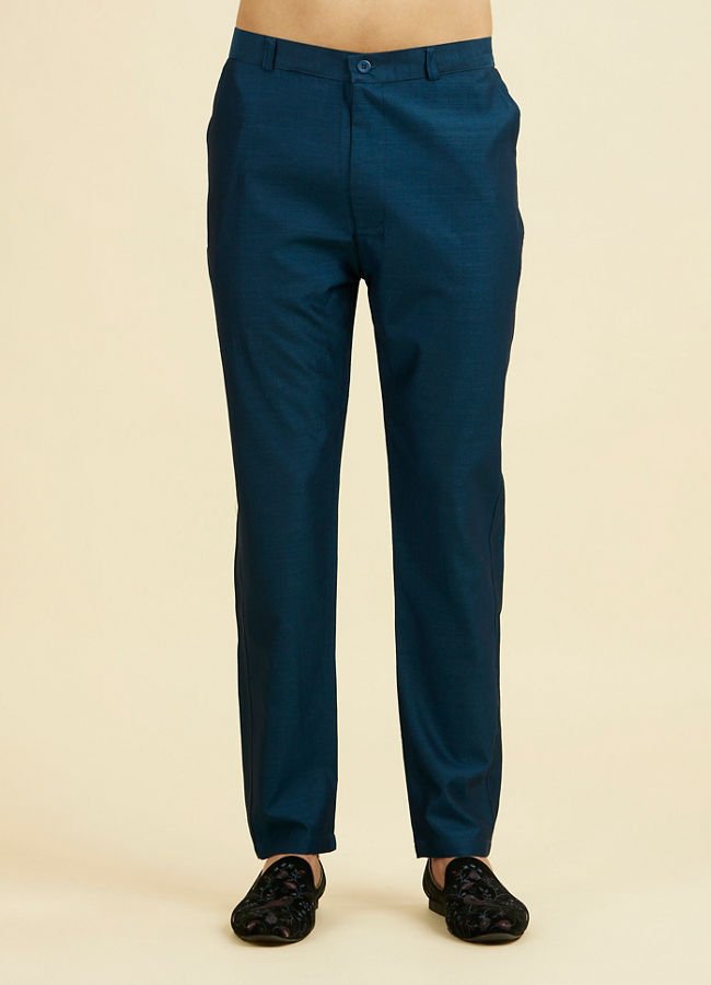 Manyavar Men Teal Blue Festive Kurta Pant