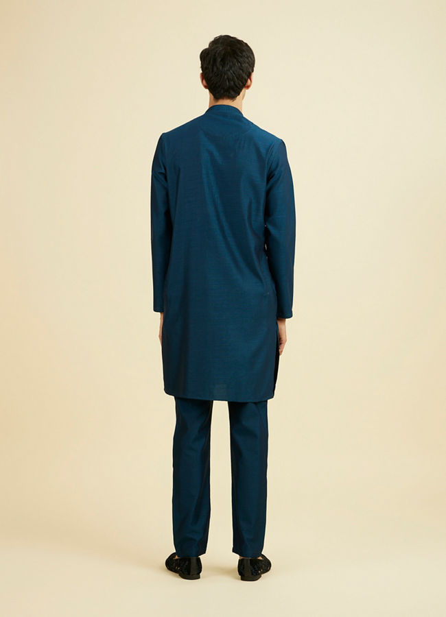 Manyavar Men Teal Blue Festive Kurta Pant