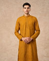 Manyavar Men Mustard Georgette Kurta Churidar with Thread Embroidery