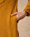 Manyavar Men Mustard Georgette Kurta Churidar with Thread Embroidery