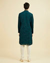 Manyavar Men Teal Green Georgette Kurta Churidar