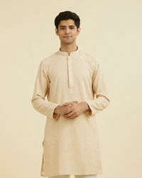 Manyavar Men Beige Georgette Ensemble Kurta Pant