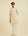 Manyavar Men Beige Georgette Ensemble Kurta Pant