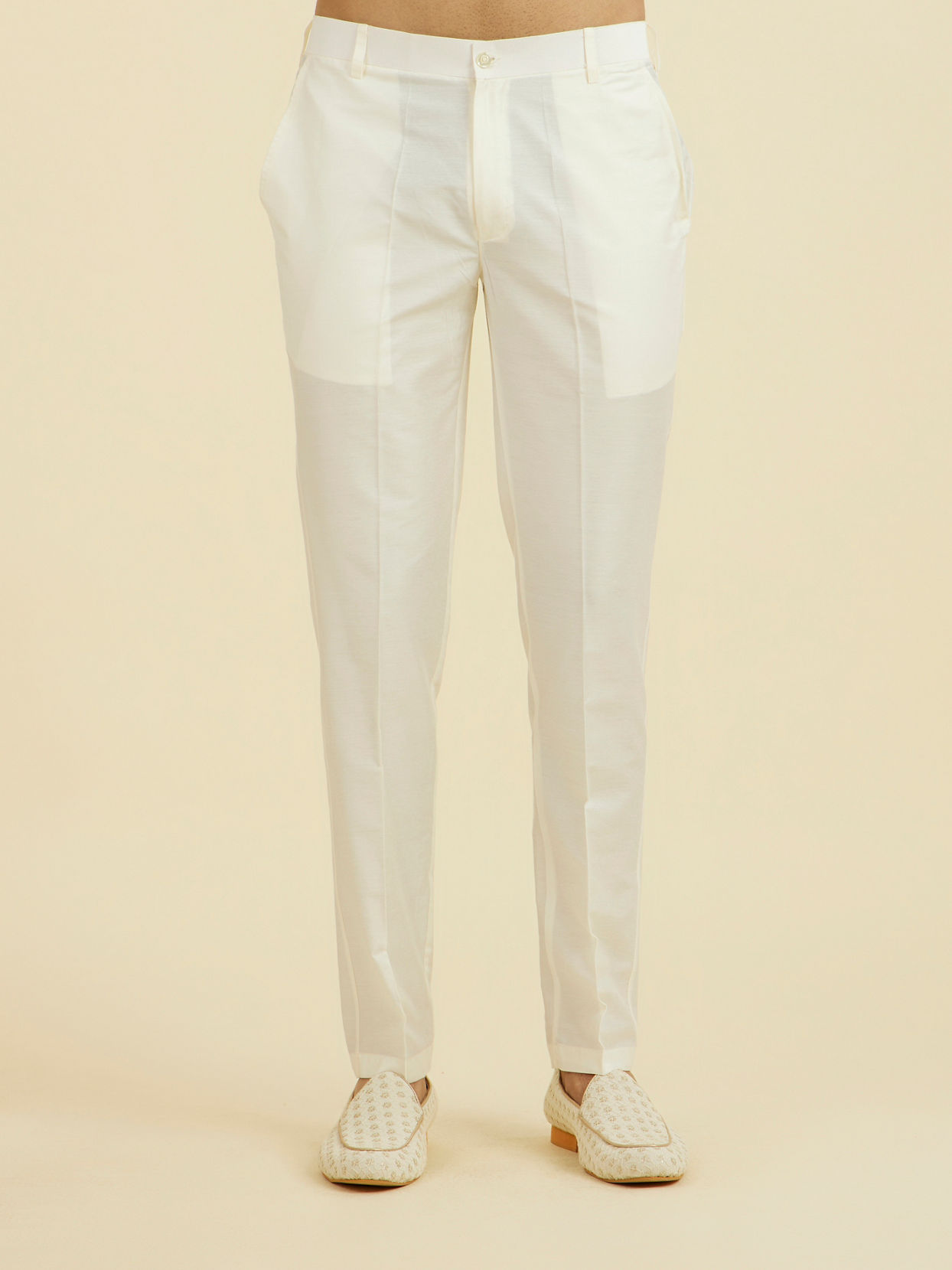 Manyavar Men Beige Georgette Ensemble Kurta Pant