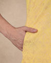 Manyavar Men Yellow Georgette Kurta Pant with Thread Embroidery