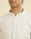 Manyavar Men Elegant Cream Kurta Churidar