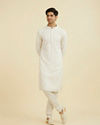 Manyavar Men Elegant Cream Kurta Churidar