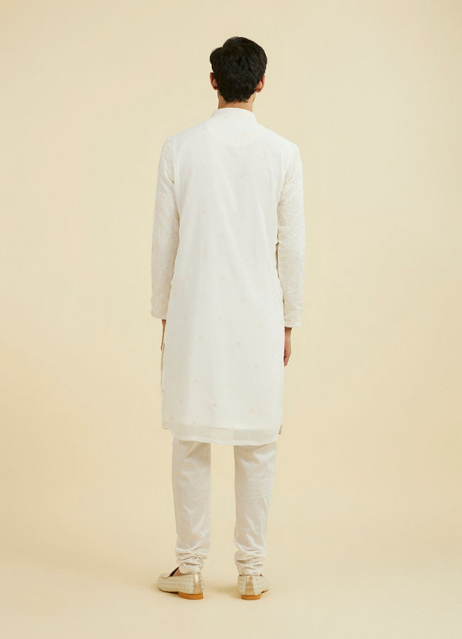 Manyavar Men Elegant Cream Kurta Churidar