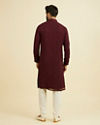 Manyavar Men Elegant Wine Kurta Churidar