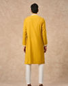 Manyavar Men Mustard Blended Viscose Kurta Churidar