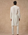 Manyavar Men Cream Blended Viscose Kurta Churidar