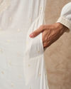Manyavar Men Cream Blended Viscose Kurta Churidar