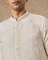 Manyavar Men Cream Georgette Kurta Churidar