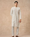 Manyavar Men Cream Georgette Kurta Churidar